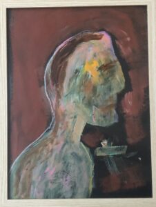 Looking sideways, 33 bij 42 cm, ingelijst